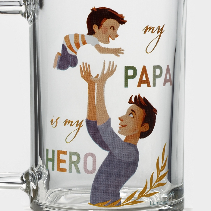 Кружка стеклянная «Фитнес. Папа», 320 мл Кружка стеклянная «Фитнес. Папа», 320 мл