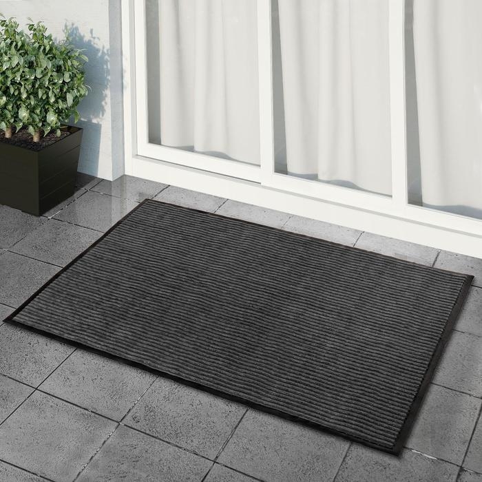 Коврик придверный влаговпитывающий, ребристый, «Стандарт», 120×150 см, цвет серый Коврик придверный влаговпитывающий, ребристый, «Стандарт», 120×150 см, цвет серый