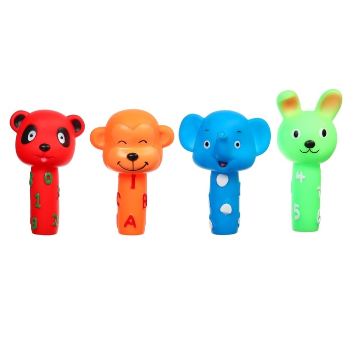 Набор резиновых игрушек для ванны «Малыши», с пищалкой, 4 шт, Крошка Я Набор резиновых игрушек для ванны «Малыши», с пищалкой, 4 шт, Крошка Я