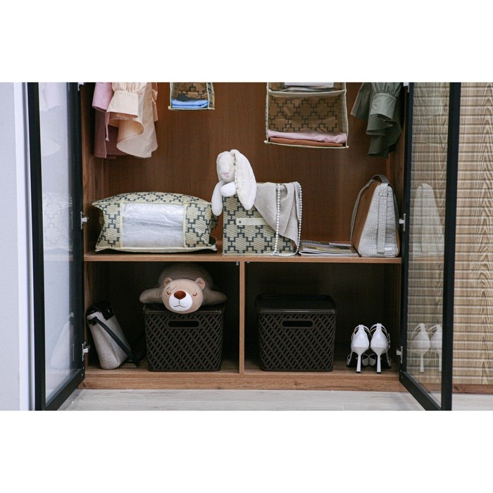 Короб стеллажный для хранения Доляна «Гэтс», 25×25×25 см, цвет бежевый Короб стеллажный для хранения Доляна «Гэтс», 25×25×25 см, цвет бежевый