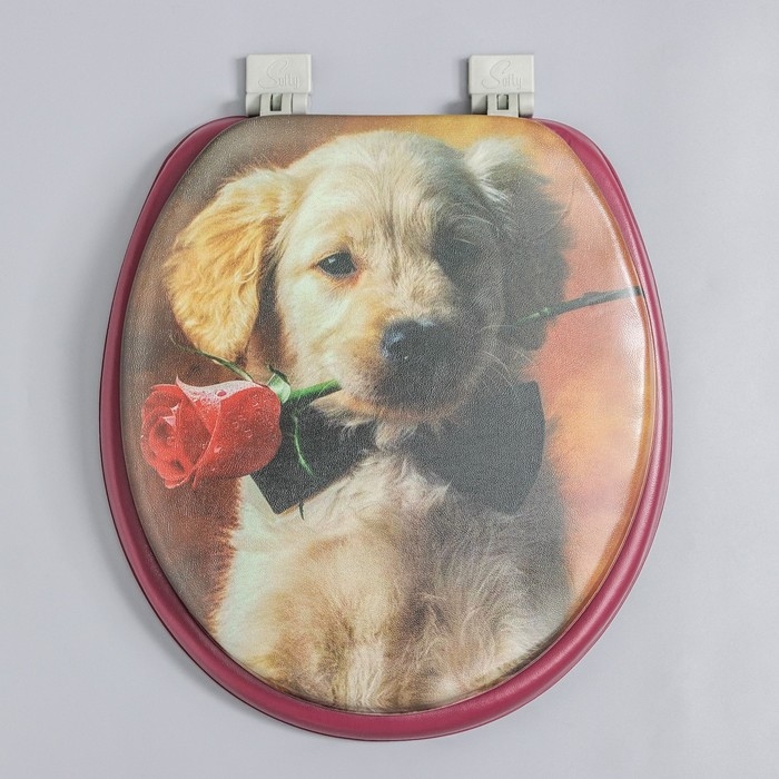 Сиденье для унитаза с крышкой,Росспласт,43 х 37 см, мягкое, цвет бордо, рисунок микс Сиденье для унитаза с крышкой,Росспласт,43 х 37 см, мягкое, цвет бордо, рисунок микс