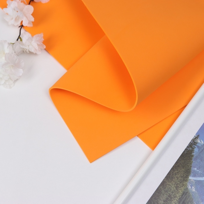 Фоамиран иранский 2 мм (оранжевый/125) 60х70 см Фоамиран иранский 2 мм (оранжевый/125) 60х70 см