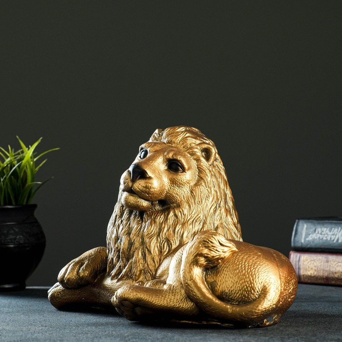 Копилка Копилка "Лев лежа малый" бронза, 28х15х18см МИКС