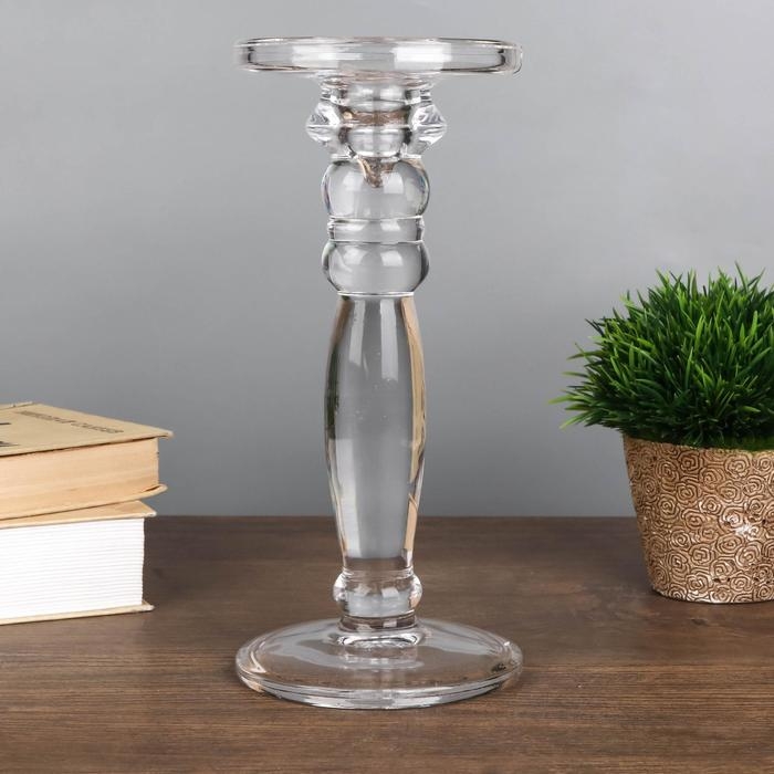 Подсвечник стекло на 1 свечу Подсвечник стекло на 1 свечу "Нео" прозрачный 24х11х11 см