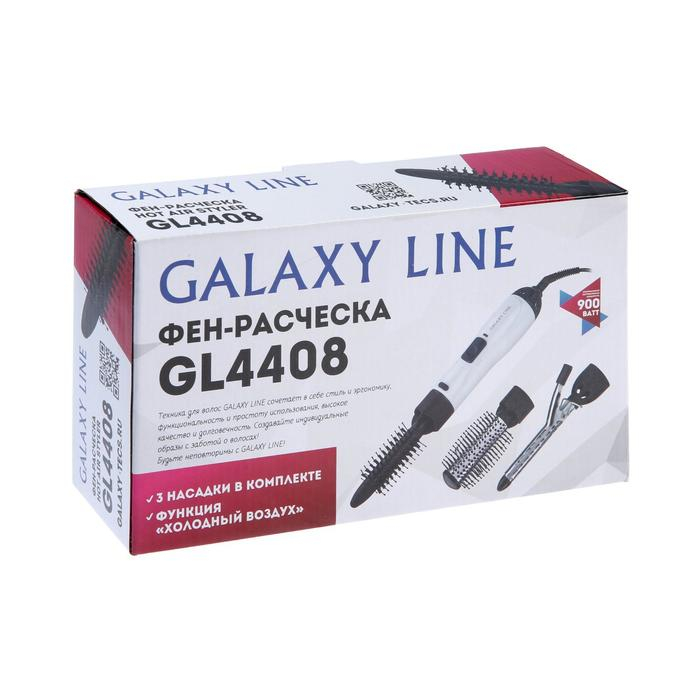 Фен-щётка Galaxy GL 4408, 900 Вт, 2 скорости, 1 температурный режим, белый Фен-щётка Galaxy GL 4408, 900 Вт, 2 скорости, 1 температурный режим, белый