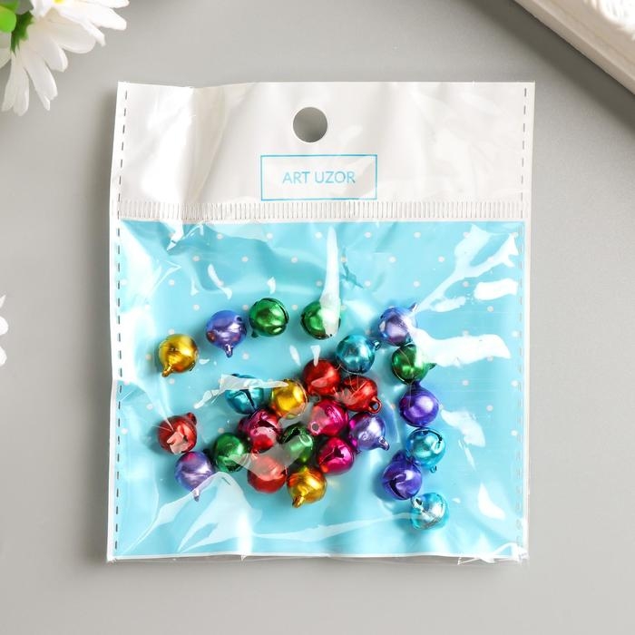 Набор декора для творчества металл Набор декора для творчества металл "Колокольчики цветные" (набор 25 шт), d-1 см, 12х10 см