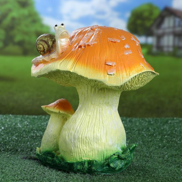 Садовая фигура  Садовая фигура "Гриб с улиткой" средний 22х20х25см
