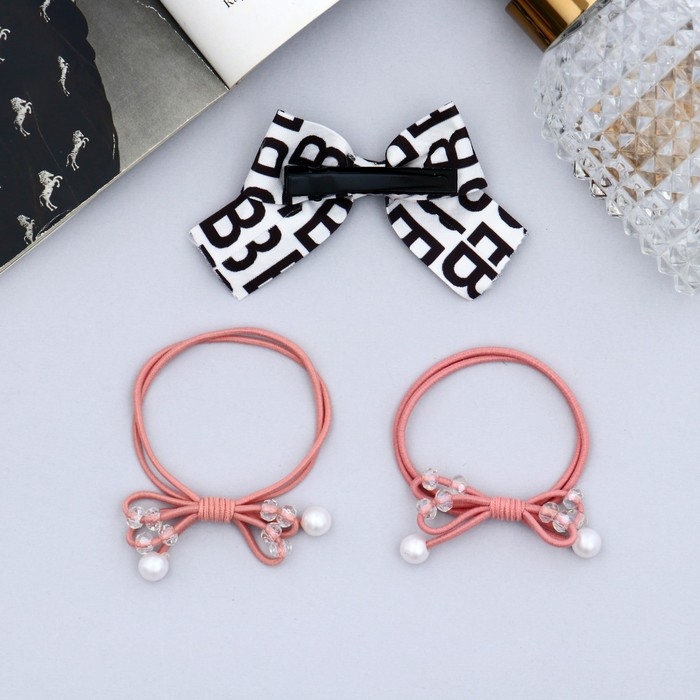 Набор для волос Набор для волос "Эстер" (2 резинки, 1 зажим 4 см) буквы блеск