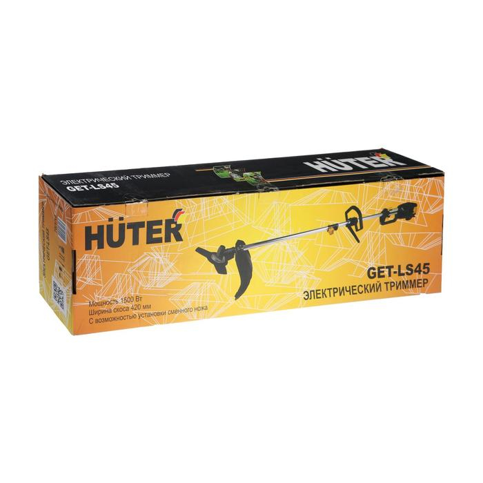 Триммер электрический Huter GET-LS45, 1500 Вт, 8000 об/мин, разборный вал Триммер электрический Huter GET-LS45, 1500 Вт, 8000 об/мин, разборный вал