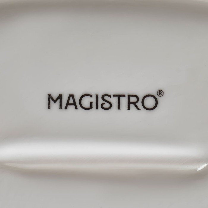 Блюдо фарфоровое овальное Magistro «Лакомка», 25×16×1,5 см, цвет белый