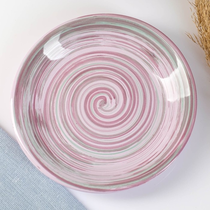 Блюдце Блюдце "Борисовское" большое, 16х3см, лаванда