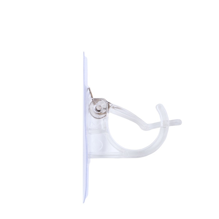 Держатель с зажимом с клейкой поверхностью ТУНДРА, прозрачный, набор 4 шт.