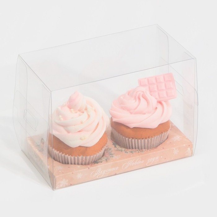 Коробка для капкейка &laquo;Зимние цветы&raquo;, 8 х 16 х 11.5 см, Новый год