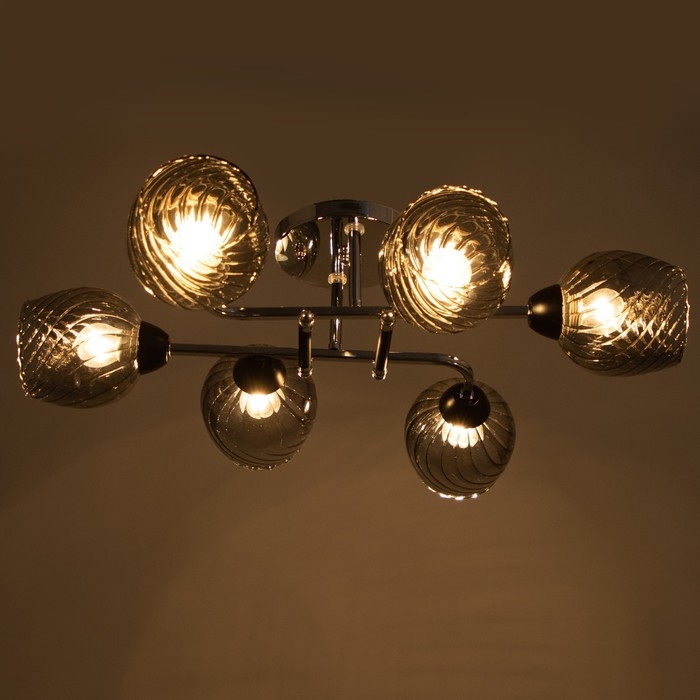 Люстра Люстра "Кириена" 6хЕ27 40Вт чёрно-хромовый 70х70х27 см BayerLux