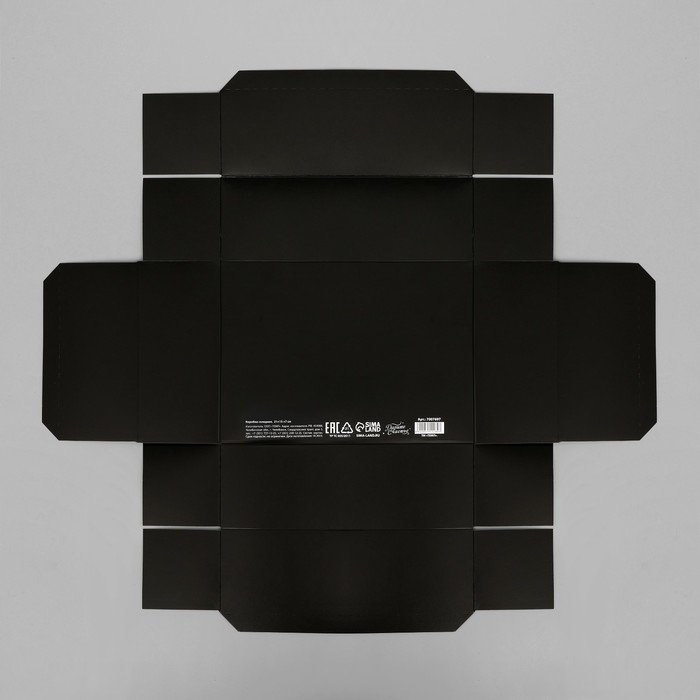 Коробка подарочная складная чёрная, упаковка, «Сюрпрайз», 21 х 15 х 7 см