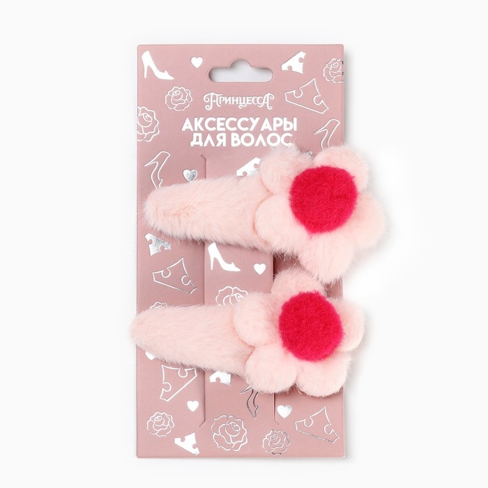 Заколка для волос, цветочек, набор 2 шт, 9 см, Принцессы Заколка для волос, цветочек, набор 2 шт, 9 см, Принцессы