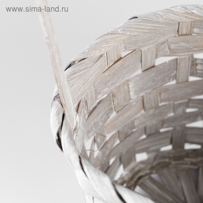 Корзина плетеная, бамбук, D13xH9.5/28 см, серый Корзина плетеная, бамбук, D13xH9.5/28 см, серый