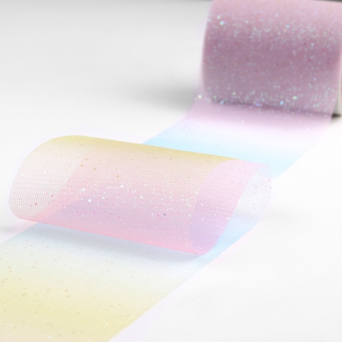 Фатин с глиттером «Радуга», 7,5 см, 11 ± 1 г/кв.м, 9 ± 0,5 м, цвет розовый №1 Фатин с глиттером «Радуга», 7,5 см, 11 ± 1 г/кв.м, 9 ± 0,5 м, цвет розовый №1