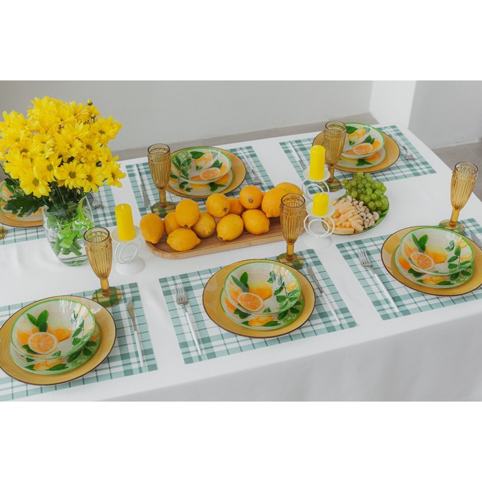 Этажёрка - фруктовница круглая Доляна «Дольче», 2 яруса, d=25/20 см, стекло, цвет жёлтый