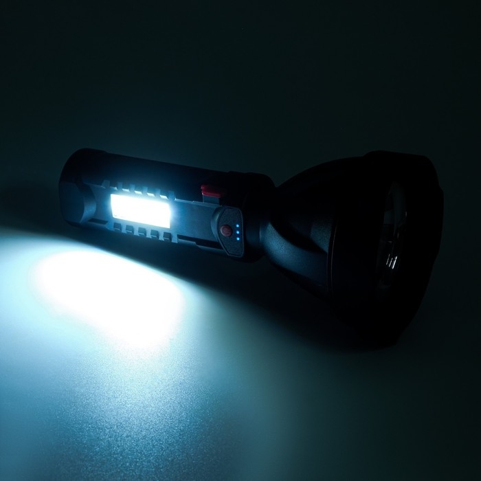 Фонарь ручной аккумуляторный, 1 Вт, 100 лм, 1200 мАч, OSL, LED, COB, 5 режимов, 4.3 х 9 х 18.7 см Фонарь ручной аккумуляторный, 1 Вт, 100 лм, 1200 мАч, OSL, LED, COB, 5 режимов, 4.3 х 9 х 18.7 см