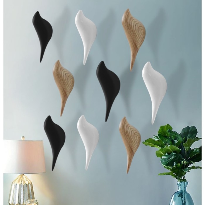 Декор настенный-вешалка Декор настенный-вешалка "Птичка" 13 x 4 см, чёрный