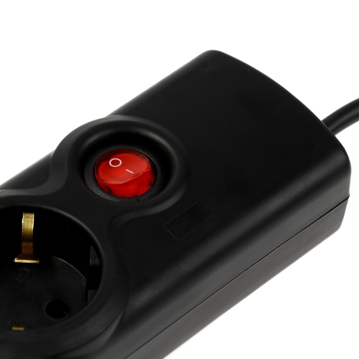 Сетевой фильтр Luazon Lighting, 5 розеток, 1,5 м, 2200 Вт, 3х0.75 мм2, 10 A, 220 В, c предохранителем, черный Сетевой фильтр Luazon Lighting, 5 розеток, 1,5 м, 2200 Вт, 3х0.75 мм2, 10 A, 220 В, c предохранителем, черный