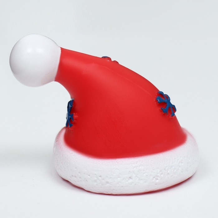 Игрушка пищащая для собак Игрушка пищащая для собак "Новогодняя шапка", 7,5 х 7 см