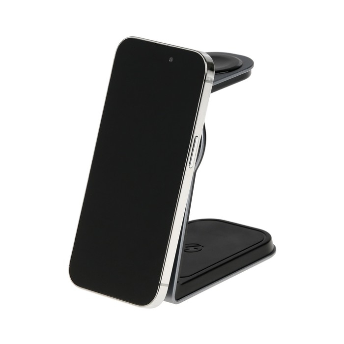 Беспроводное зарядное устройство T3, 3 в 1, 15 Вт + 5 Вт + 5 Вт,  MagSafe, серебристое Беспроводное зарядное устройство T3, 3 в 1, 15 Вт + 5 Вт + 5 Вт,  MagSafe, серебристое