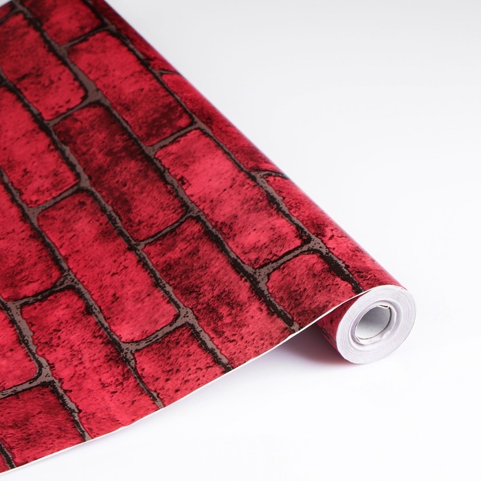 Пленка самоклеящаяся Кирпич красный 10м*45см Пленка самоклеящаяся Кирпич красный 10м*45см