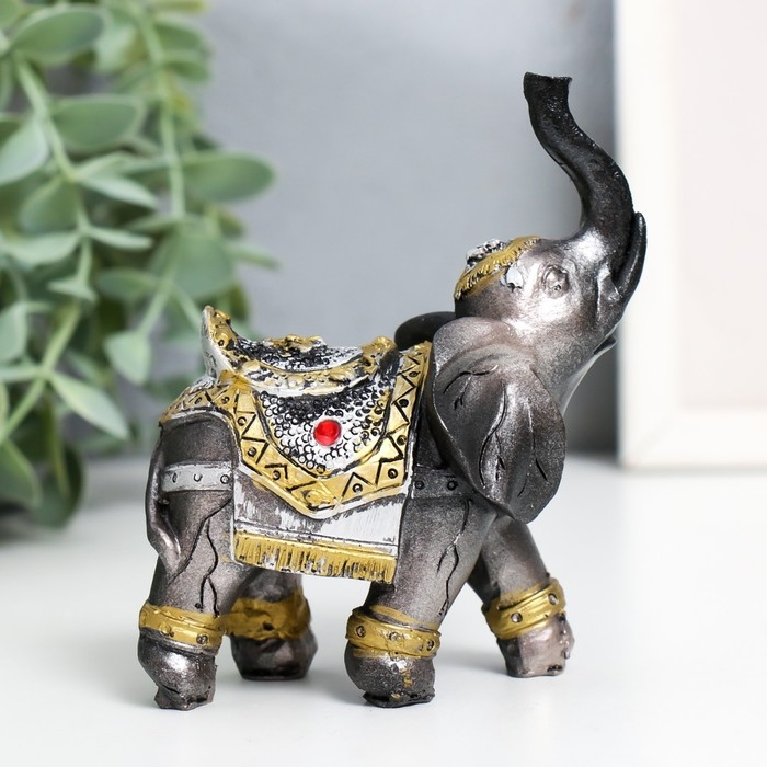 Сувенир полистоун Сувенир полистоун "Семь рыцарских слонов" h-11,2;10,5;9,5;8,5;7,5;6,5;5,5 см