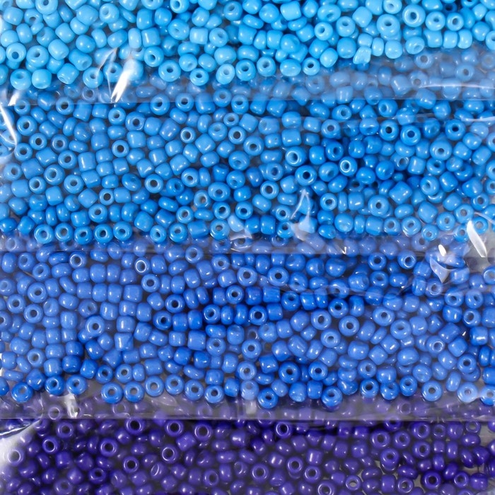 Бисер круглый 12/0  Бисер круглый 12/0 "Оттенки синего" 7 цветов х 15 гр