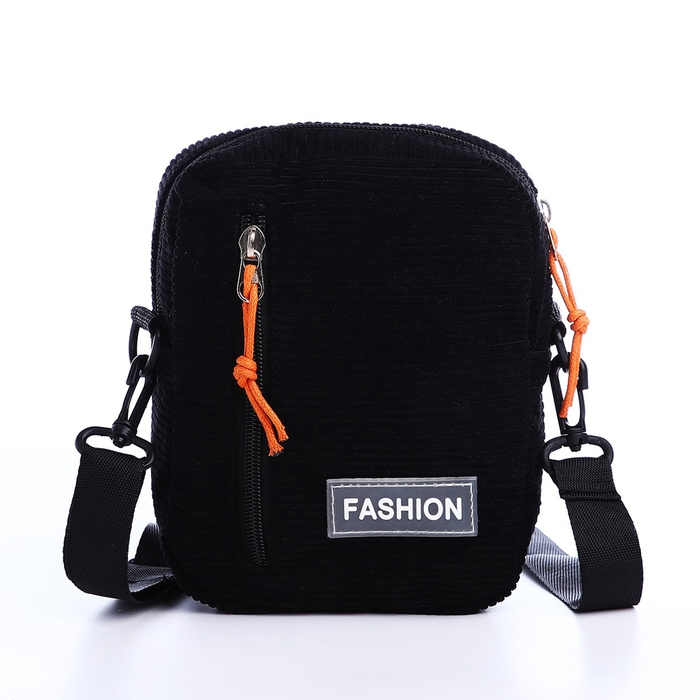 Сумка молодёжная на молнии, наружный карман, цвет чёрный Сумка молодёжная на молнии, наружный карман, цвет чёрный