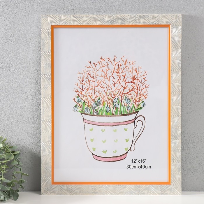 Фоторамка пластик 30х40 см Фоторамка пластик 30х40 см "Дуги" белая 45х35 см