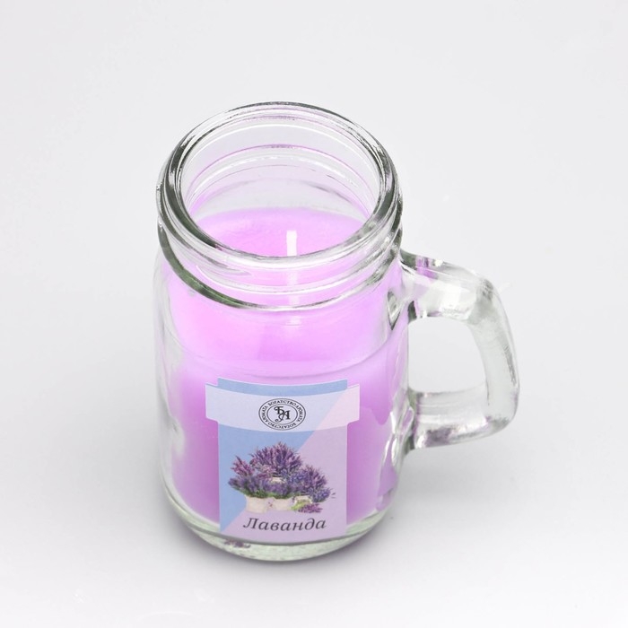 Свеча ароматическая в банке  Свеча ароматическая в банке "Лаванда", 7,2 х 8,5 см, 190 г