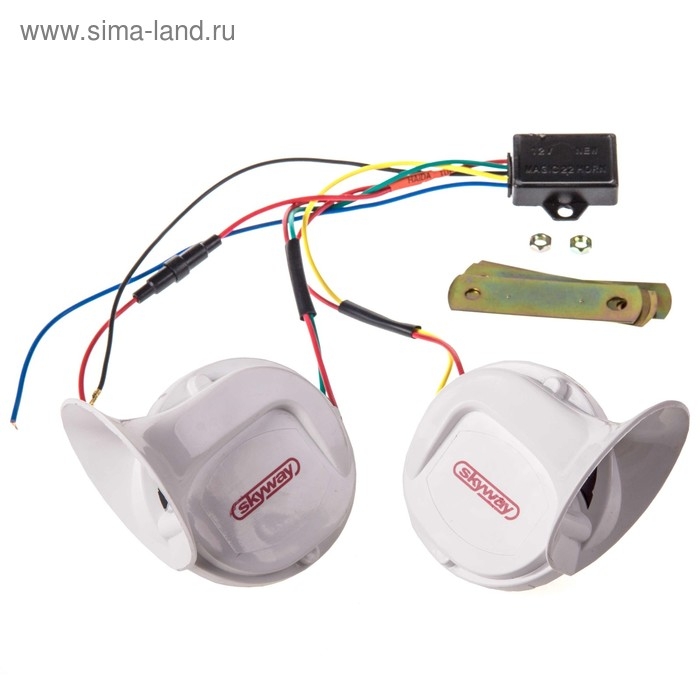 Сигнал звуковой Skyway 017 Улитка, d=90 мм, 12 В, 105 Дцб, сталь/пластик, белый, 2 шт , S07601017 Сигнал звуковой Skyway 017 Улитка, d=90 мм, 12 В, 105 Дцб, сталь/пластик, белый, 2 шт , S07601017