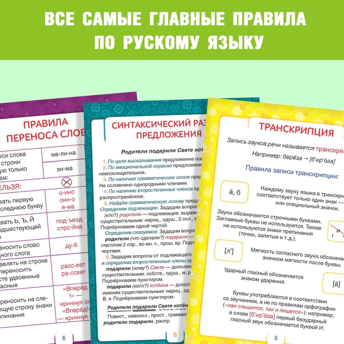 Шпаргалки по русскому языку набор «Для начальной школы», 6 шт. Шпаргалки по русскому языку набор «Для начальной школы», 6 шт.