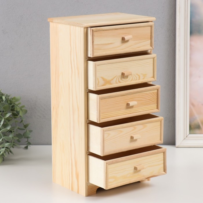 Шкатулка дерево под роспись 5 ящиков Шкатулка дерево под роспись 5 ящиков "Комод" 18х12х36 см