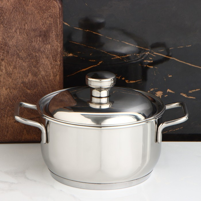 Кастрюля «Классика-прима», 1.5 л, d=16 см, капсульное дно, индукция,цвет серебряный Кастрюля «Классика-прима», 1.5 л, d=16 см, капсульное дно, индукция,цвет серебряный