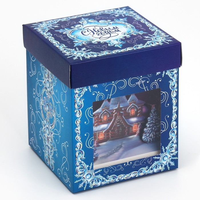 Подарочная коробкановогодняя складная с 3D эффектом «Сказка», 11 х 11 х 13 см, Новый год Подарочная коробкановогодняя складная с 3D эффектом «Сказка», 11 х 11 х 13 см, Новый год