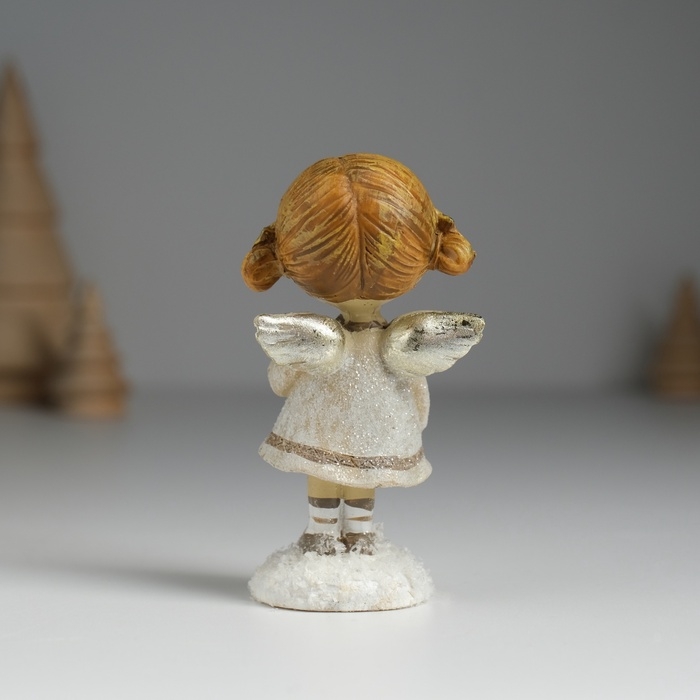 Сувенир полистоун Сувенир полистоун "Ангелочек с хвостиками, в сером платьице" МИКС 4,5х3,5х8,5 см