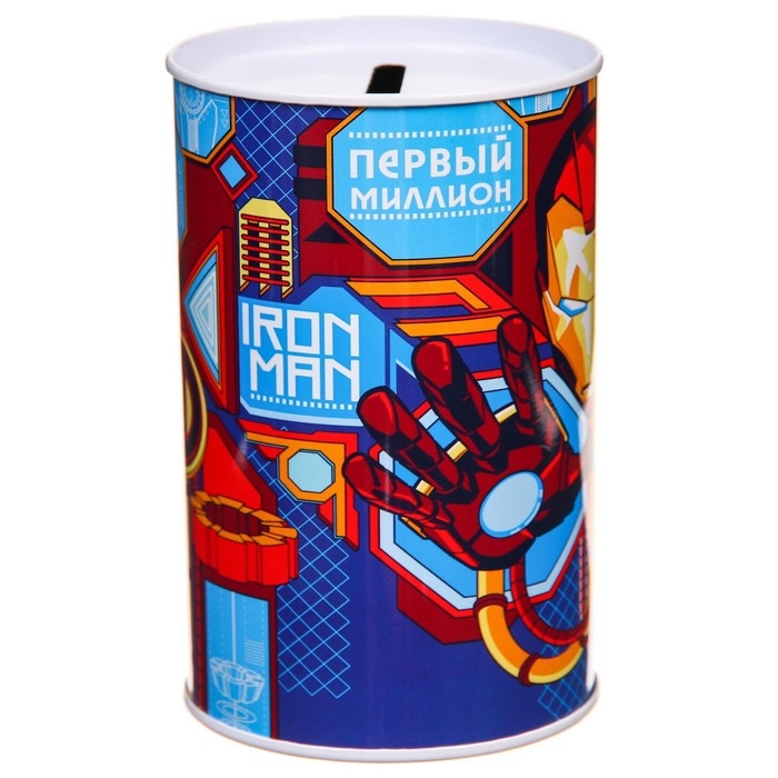 Копилка металлическая, 6,5 см х 6,5 см х 12 см Копилка металлическая, 6,5 см х 6,5 см х 12 см "Первый миллион", Мстители