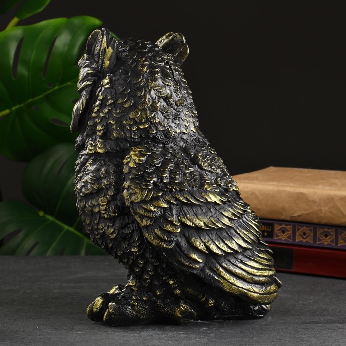 Копилка Копилка "Сова большая" черная, золотая, 27 см