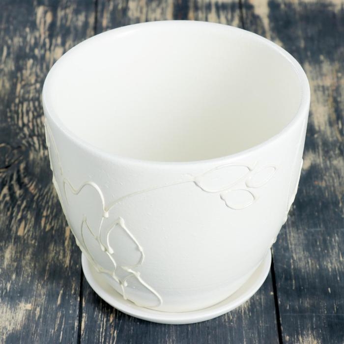 Горшок цветочный  Горшок цветочный "Кураж" (белый) № 3 Высокий овал 1,5л