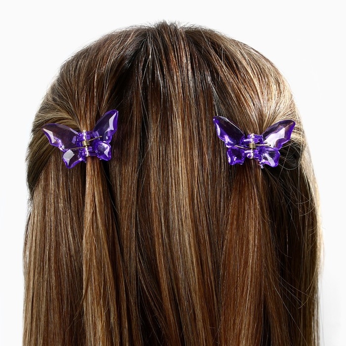 Краб для волос в форме бабочек «Самой волшебной», 2 шт., 4 х 3 х 2.5 см Краб для волос в форме бабочек «Самой волшебной», 2 шт., 4 х 3 х 2.5 см