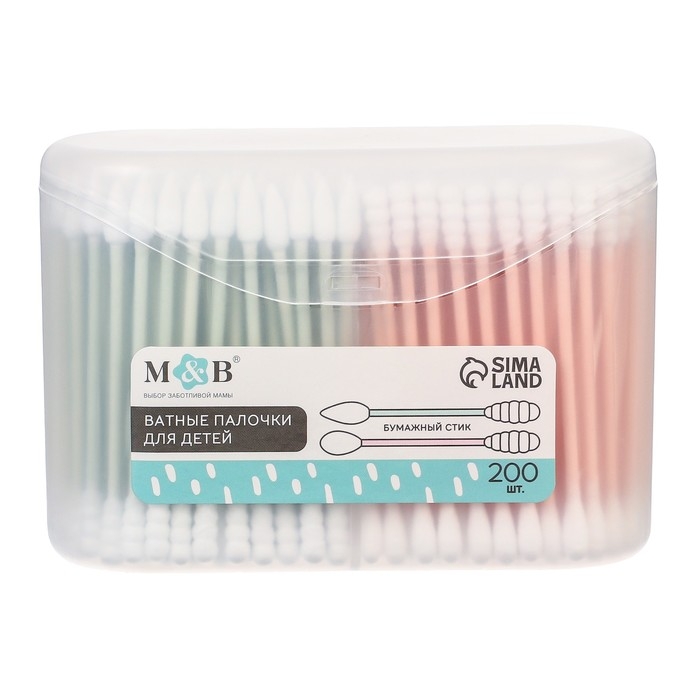 Ватные палочки в тубе 200 шт.,  наконечник - спираль | острый | классика, хлопок/цвет.бумага   98294 Ватные палочки в тубе 200 шт.,  наконечник - спираль | острый | классика, хлопок/цвет.бумага   98294