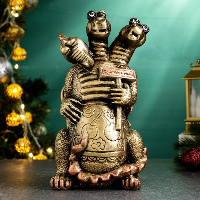 Копилка  Копилка "Змей Горыныч" золото, 19х16см