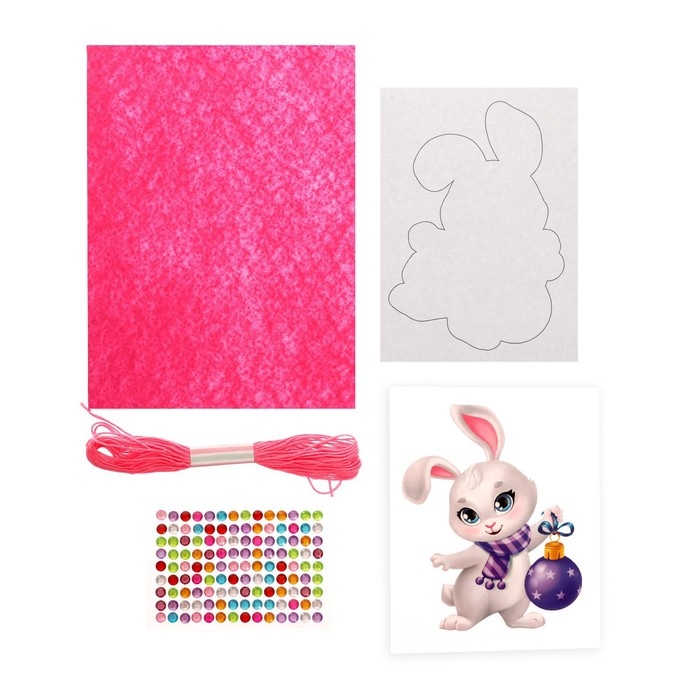 Игрушка из фетра своими руками на новый год «Зайка с игрушкой», новогодний набор для творчества