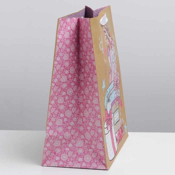 Пакет подарочный крафтовый вертикальный, упаковка, «Долгожданные подарки», ML 23 х 27 х 11,5 см Пакет подарочный крафтовый вертикальный, упаковка, «Долгожданные подарки», ML 23 х 27 х 11,5 см