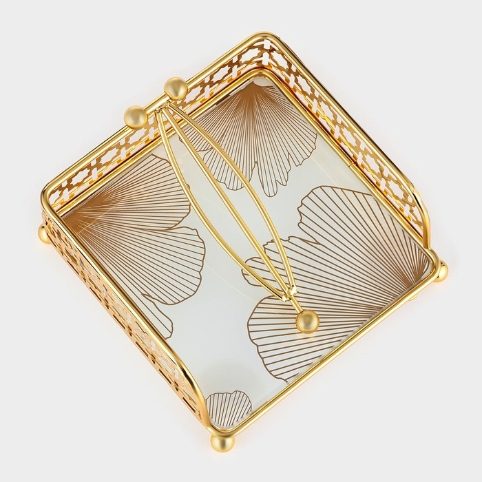 Салфетница «Рассвет», 15×15×6,5, цвет золотой Салфетница «Рассвет», 15×15×6,5, цвет золотой