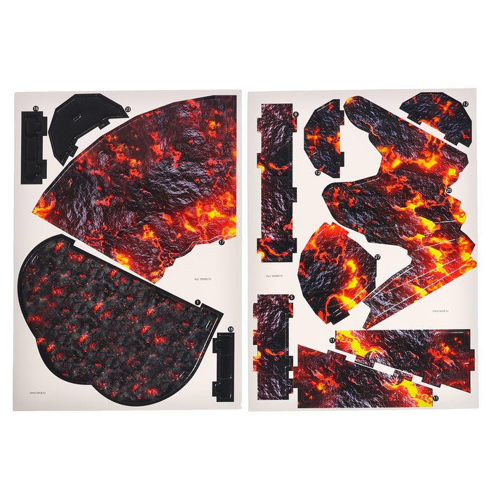 Конструтор из пенокартона «Строение вулкана», без ножниц и клея, 44 детали